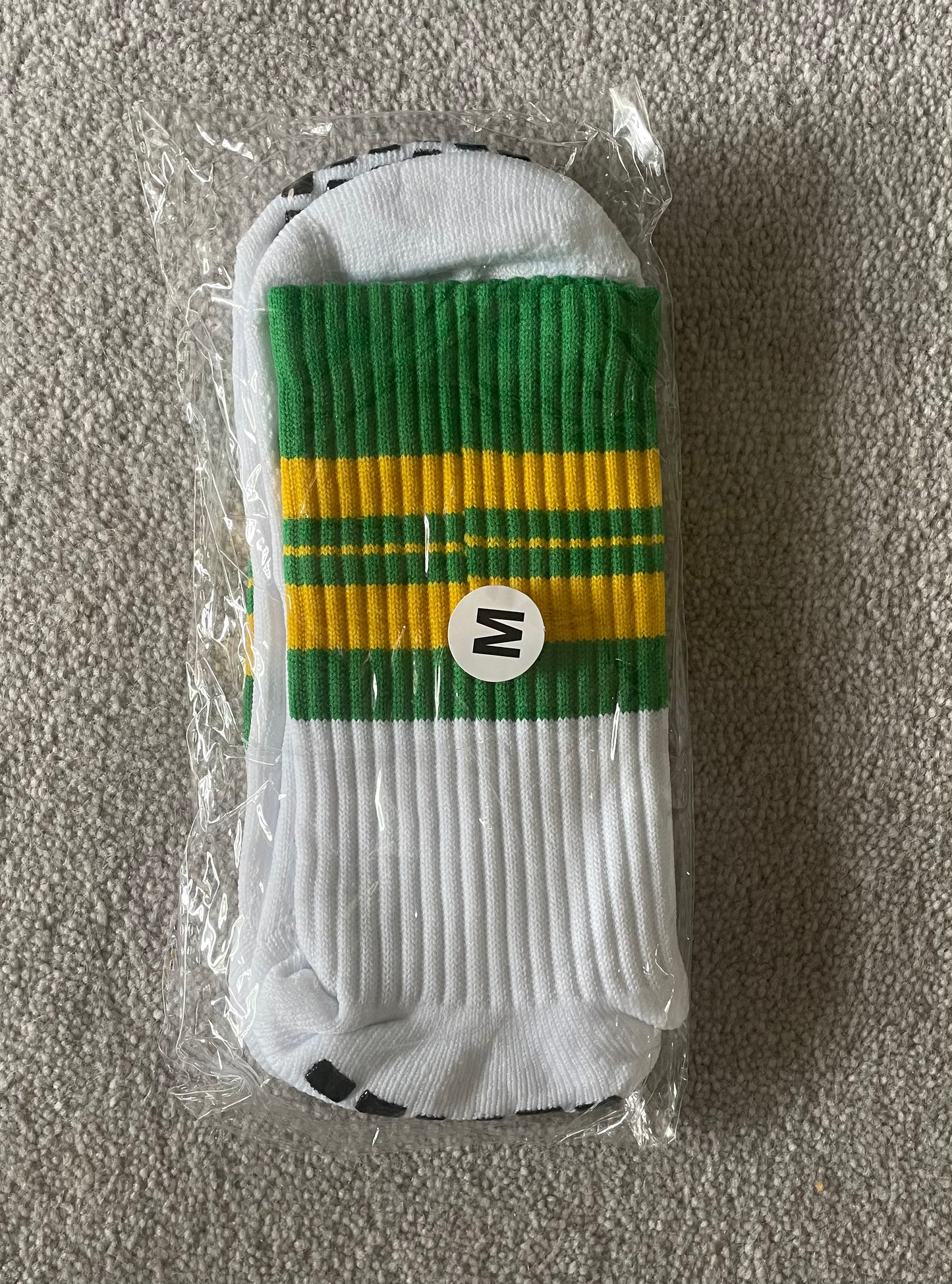 Green and Gold Grip Socks