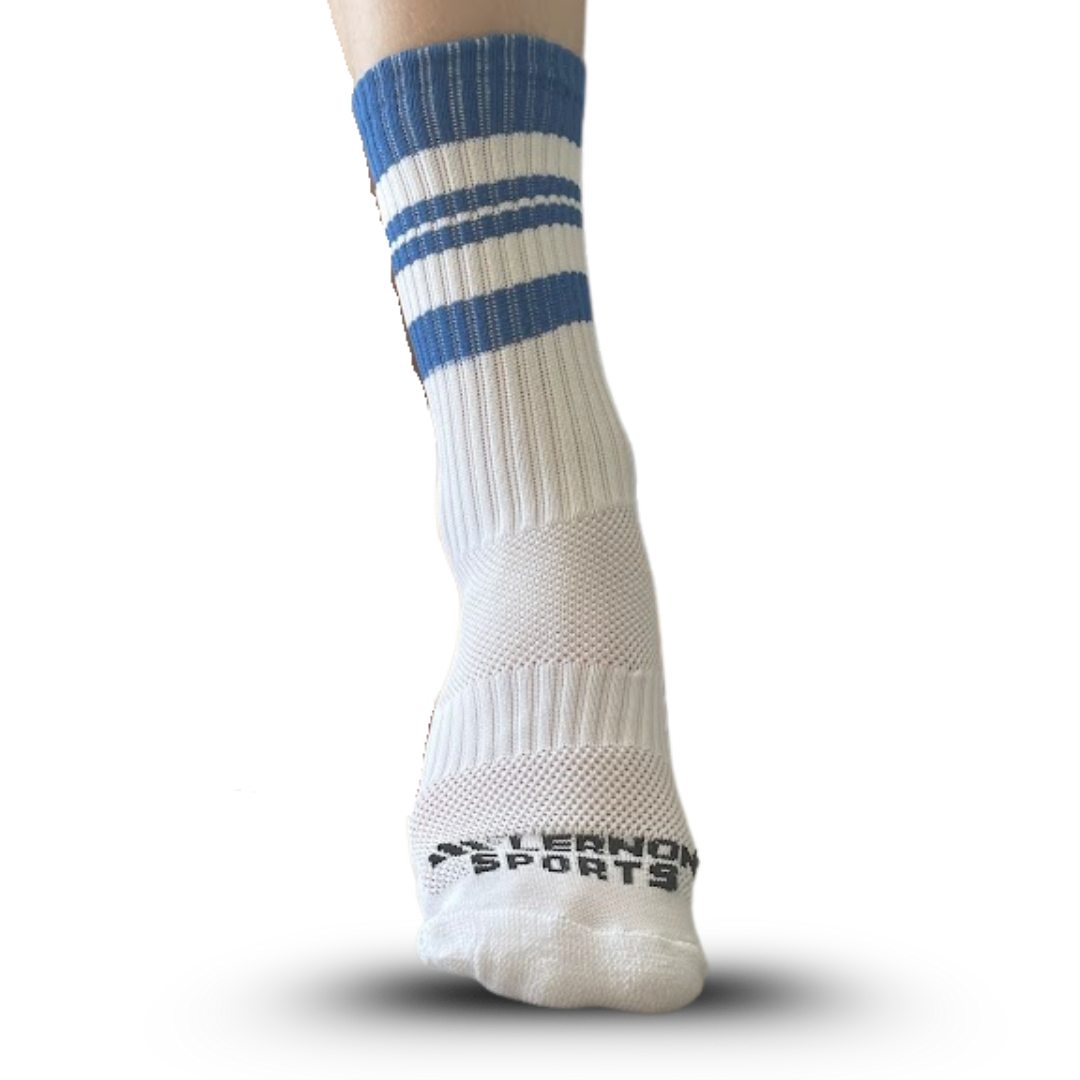 Blue and White Grip Socks