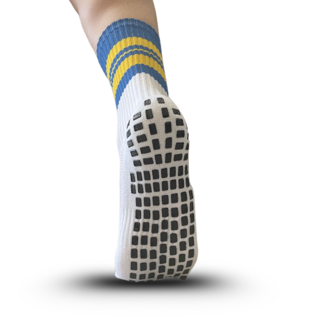 Blue and Gold Grip Socks