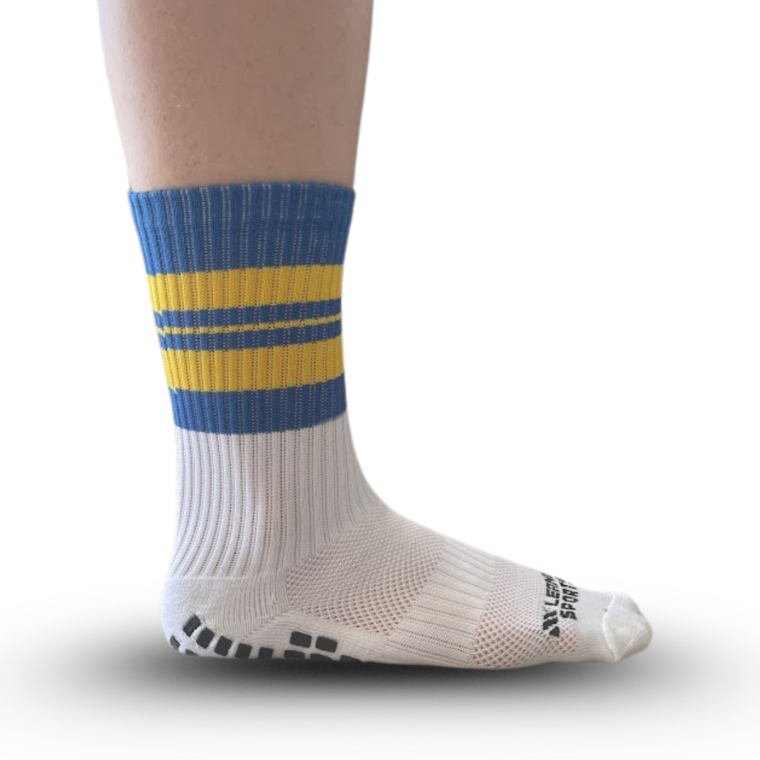 Blue and Gold Grip Socks